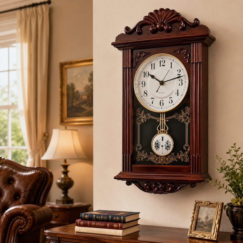 Relógio De Parede Clássico Retrô Vintage – Pêndulo Decorativo Silencioso Para Casa Sala Escritório