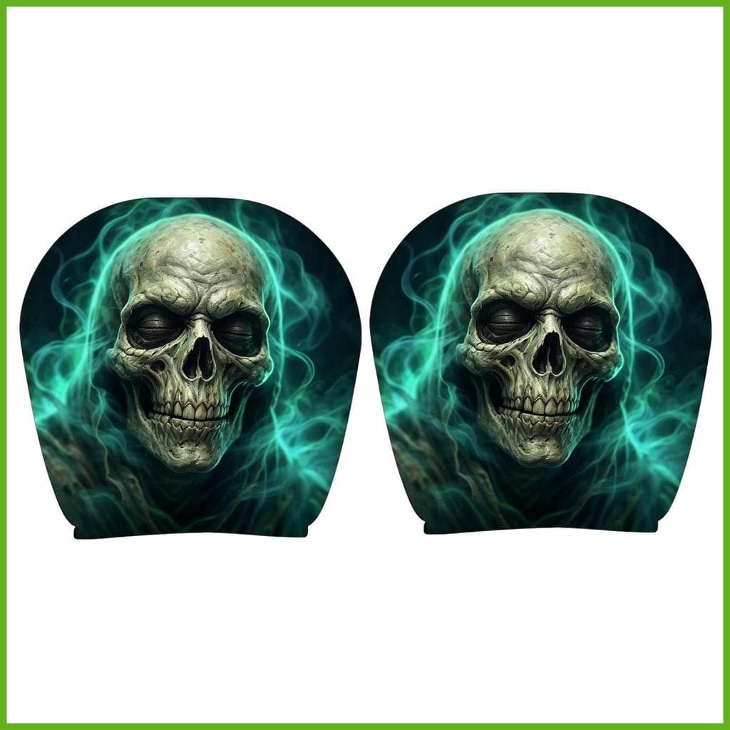 Capas De Encosto De Cabeça Para Carros 2 Peças Reutilizáveis Halloween Assustador Protetor Interior De Descanso De Carro