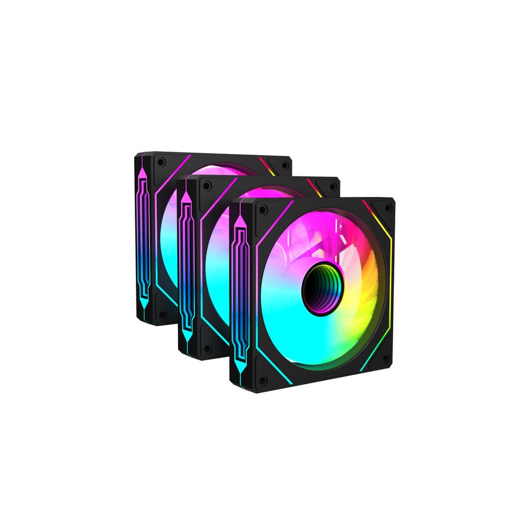 Kit 3 Fans Redragon ARGB 120 mm Espelho Infinito Preto