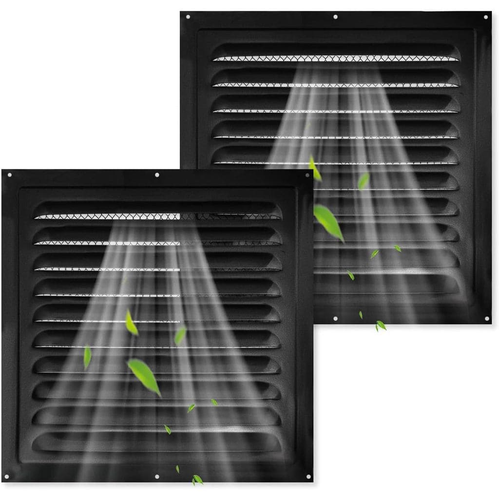 2 Pacotes de Grelha de Ventilação Tipo Gable 9,8 x 9,8 Polegadas, Grelha Metálica com Tela, para Ventilação de Telhado d