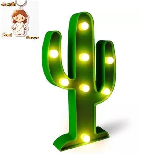 LED Cactos Decoração Festas Tropical Cacto para Festas Natalinas 01 Unidade