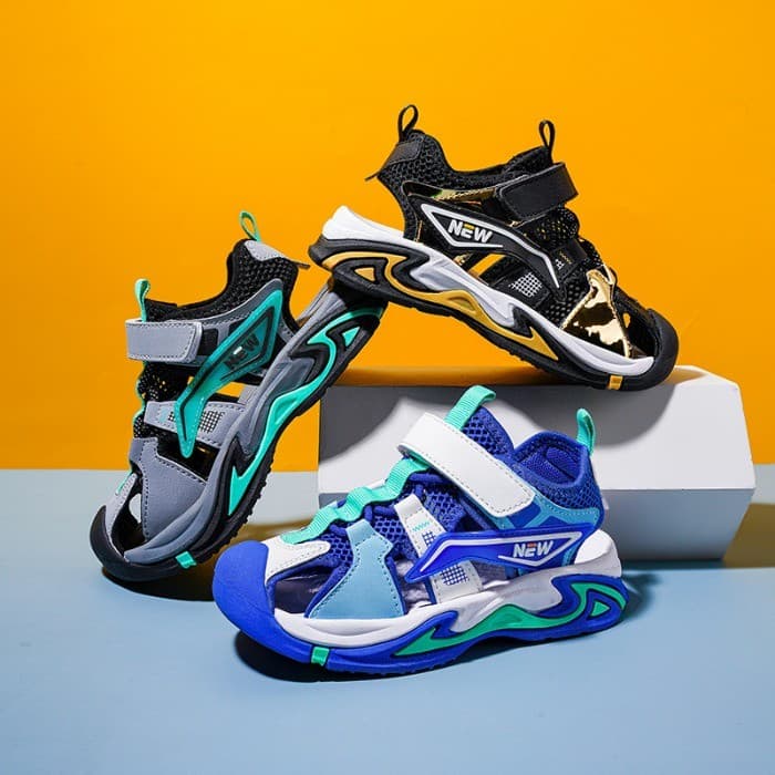 Meninos sapatos Baotou sandálias verão novo estilo crianças sandálias esportivas médio grande crianças sapatos de praia