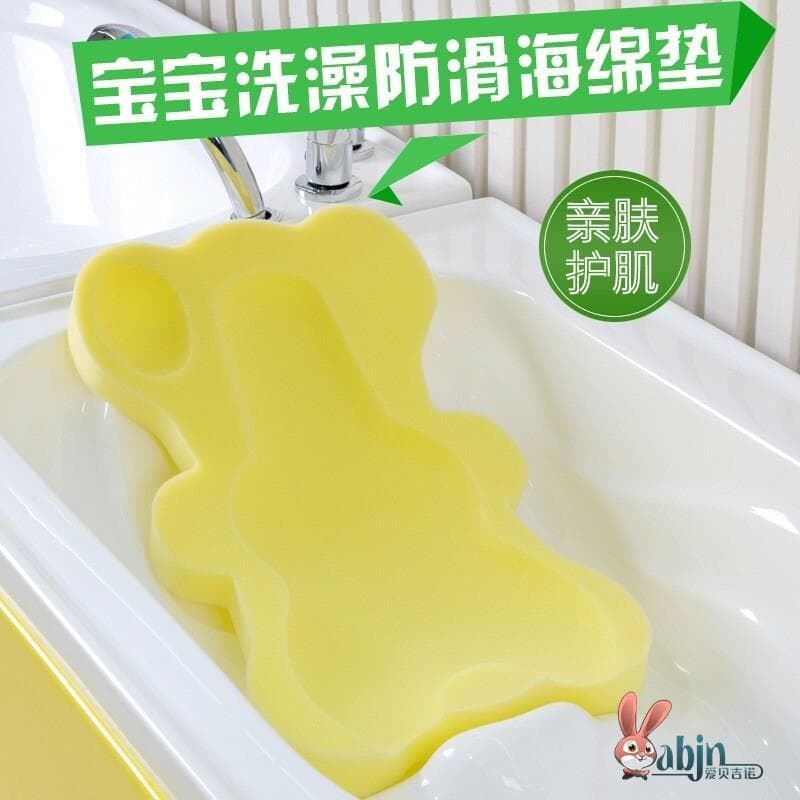 Almofada de esponja para banho de bebê, ferramenta útil para banho de piscina, almofada antiderrapante para banheira, po