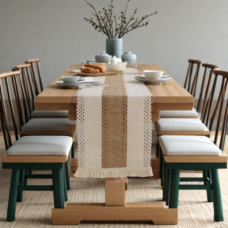 Corredor de mesa retrô americano, tecido de linho de algodão, isolamento térmico, toalha de mesa, armário de TV, sapato,