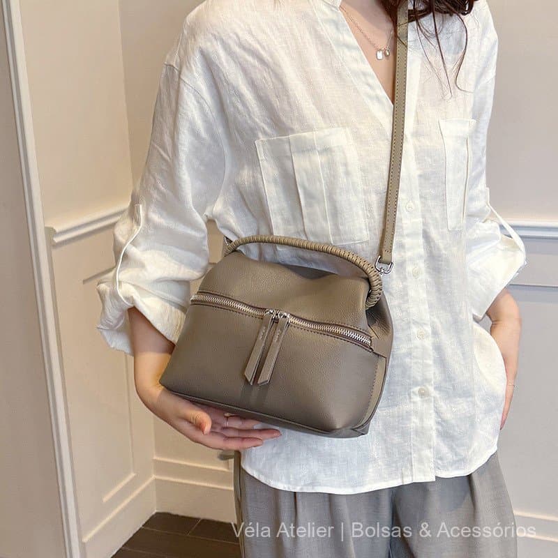 Bolsa Feminina Elegante Com Alça Trançada Design Minimalista Para Trabalho E Dia A Dia