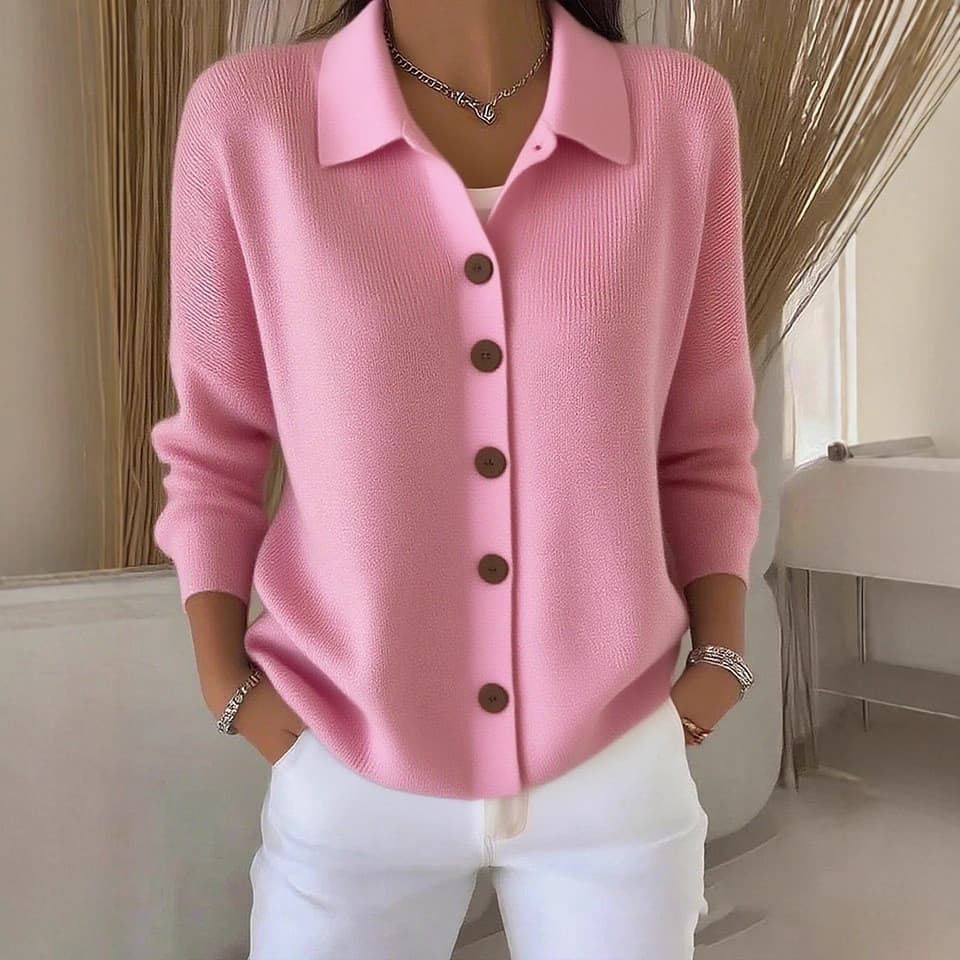 2026 Cardigan de malha botão camisola feminina jaqueta outono inverno novo estilo cor sólida Casual moda roupas feminina