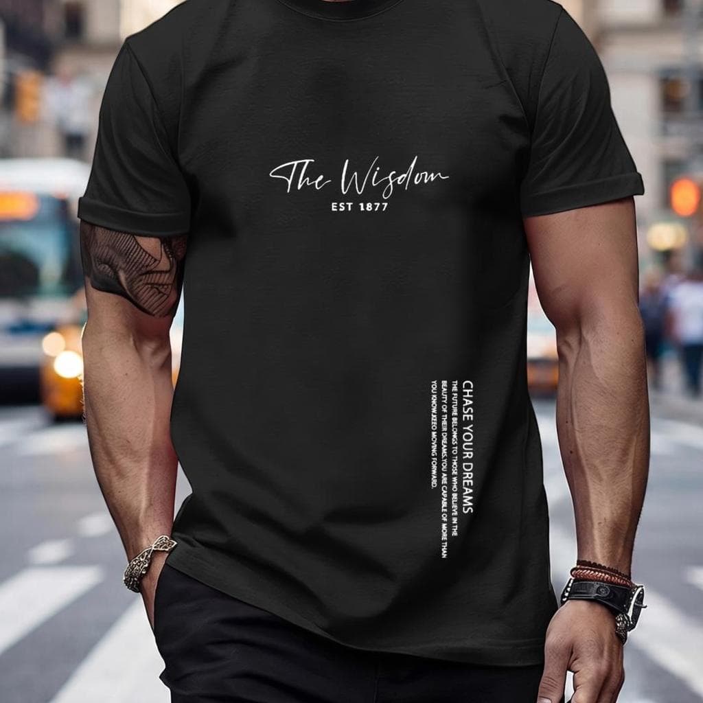 Camiseta Masculina Streetwear The Wisdom Casual Moda Urbana Manga Curta Premium top