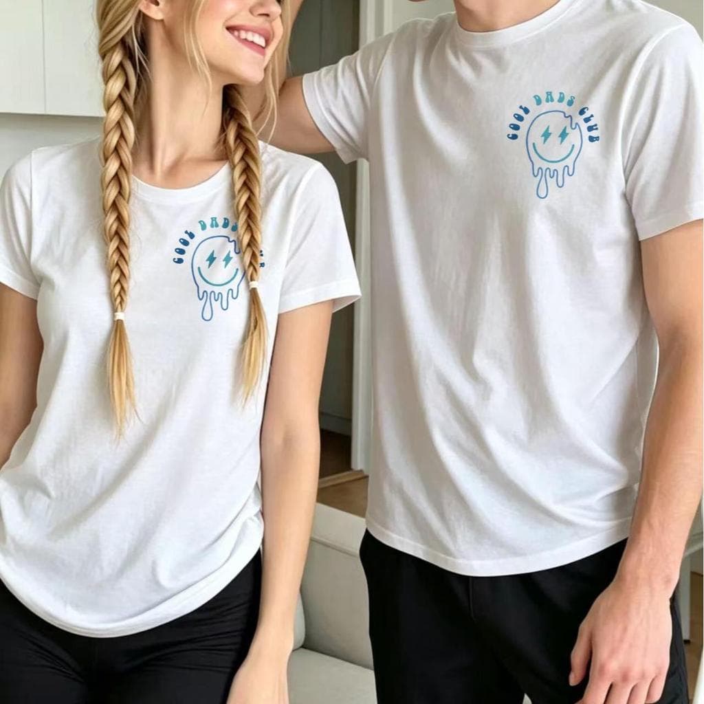 Camiseta Unissex Gola Redonda Cool Dads Club 100% Algodão Estampa Frente e Verso Presente Dia dos Pais Casual Moderno
