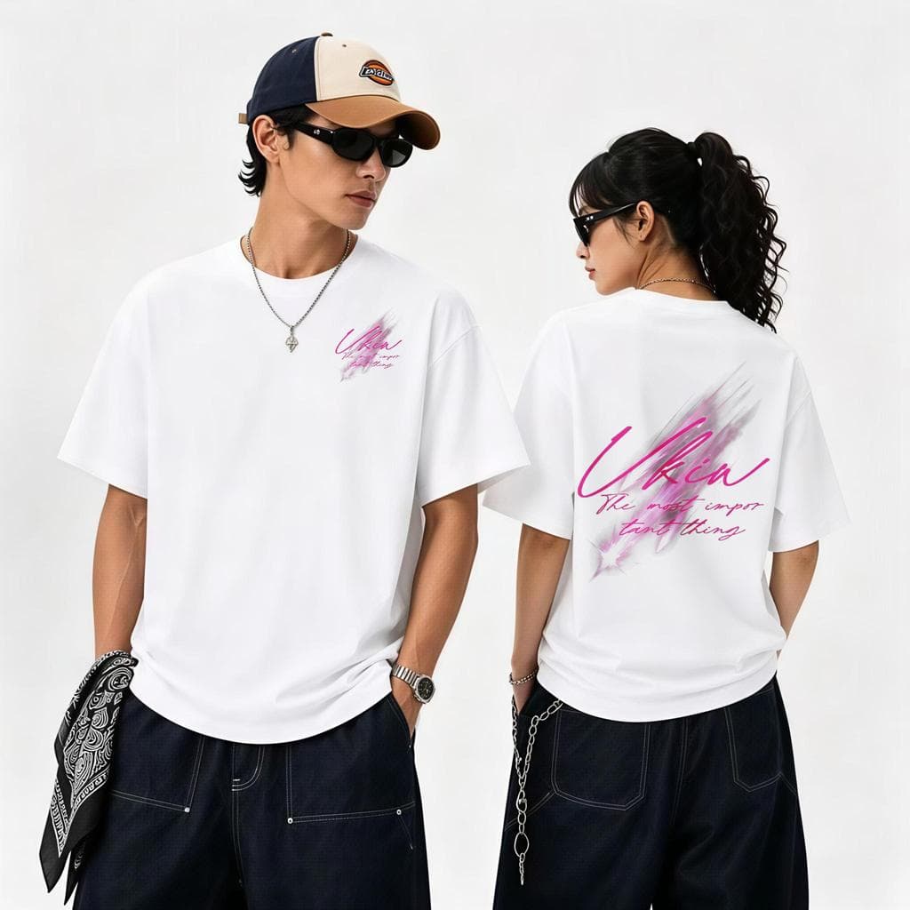 Camiseta Unissex Gola Redonda 100% Algodão Estampa Letras Casual Streetwear Confortável e Moderna