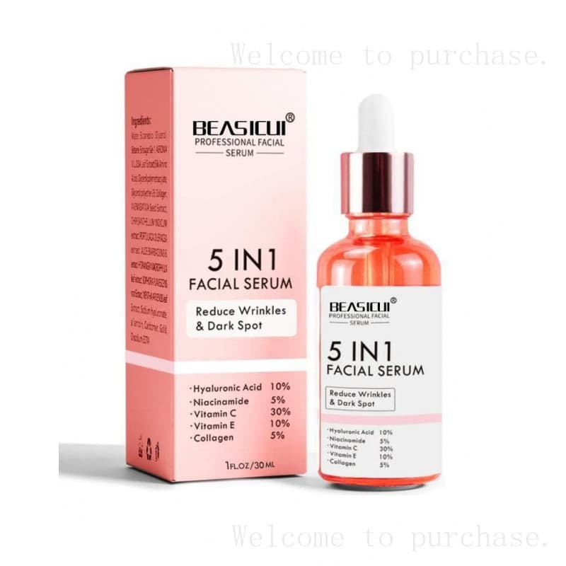 Sérum Facial de Vitamina C – Sérum Antienvelhecimento com Vitamina C, Ácido Hialurônico, Vitamina E – Sérum Iluminador p