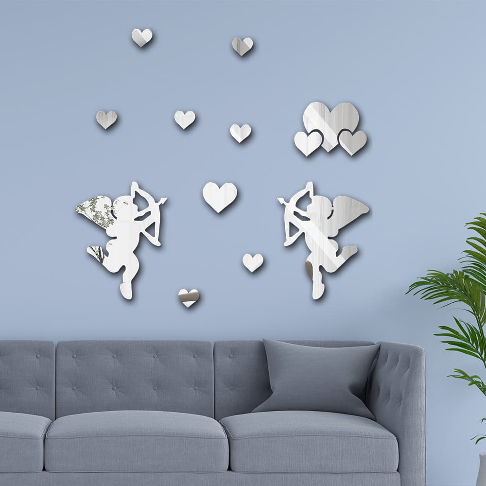 Amor anjo sala de estar quarto decoração adesivos quarto das crianças jardim de infância parede dos desenhos animados ad