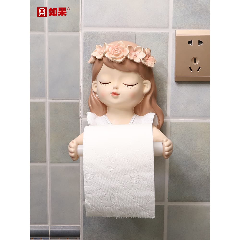 Fada caixa de tecido higiênico suporte de papel higiênico bonito fixado na parede caixa de papel prateleira rolo de pape