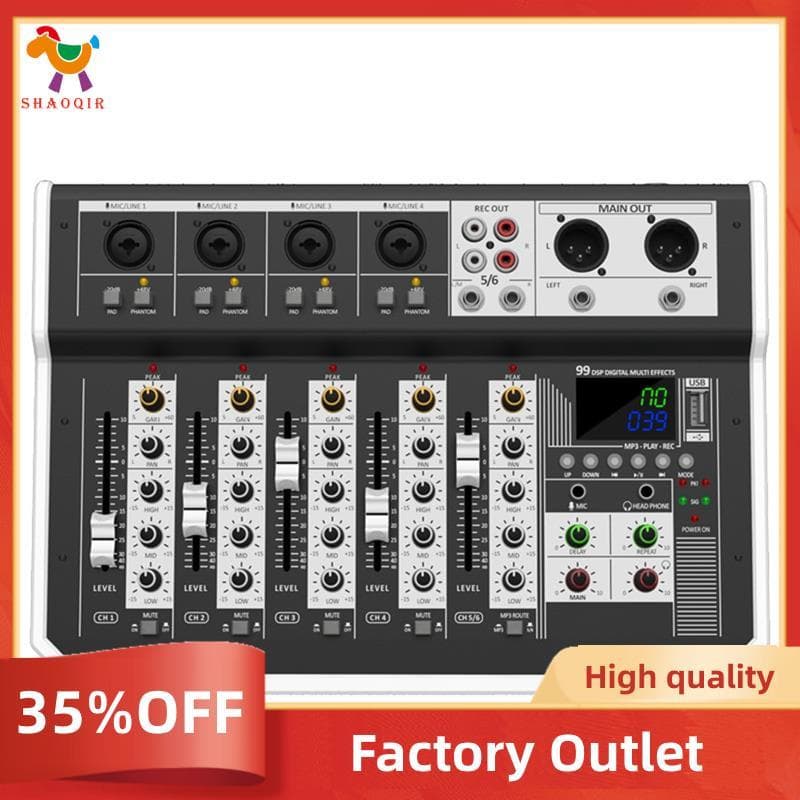Casa Para Desempenho De Palco Mixer De Áudio Ao Ar Livre 99DSP Console De Mixagem De Som Interface USB Conferência De Ca