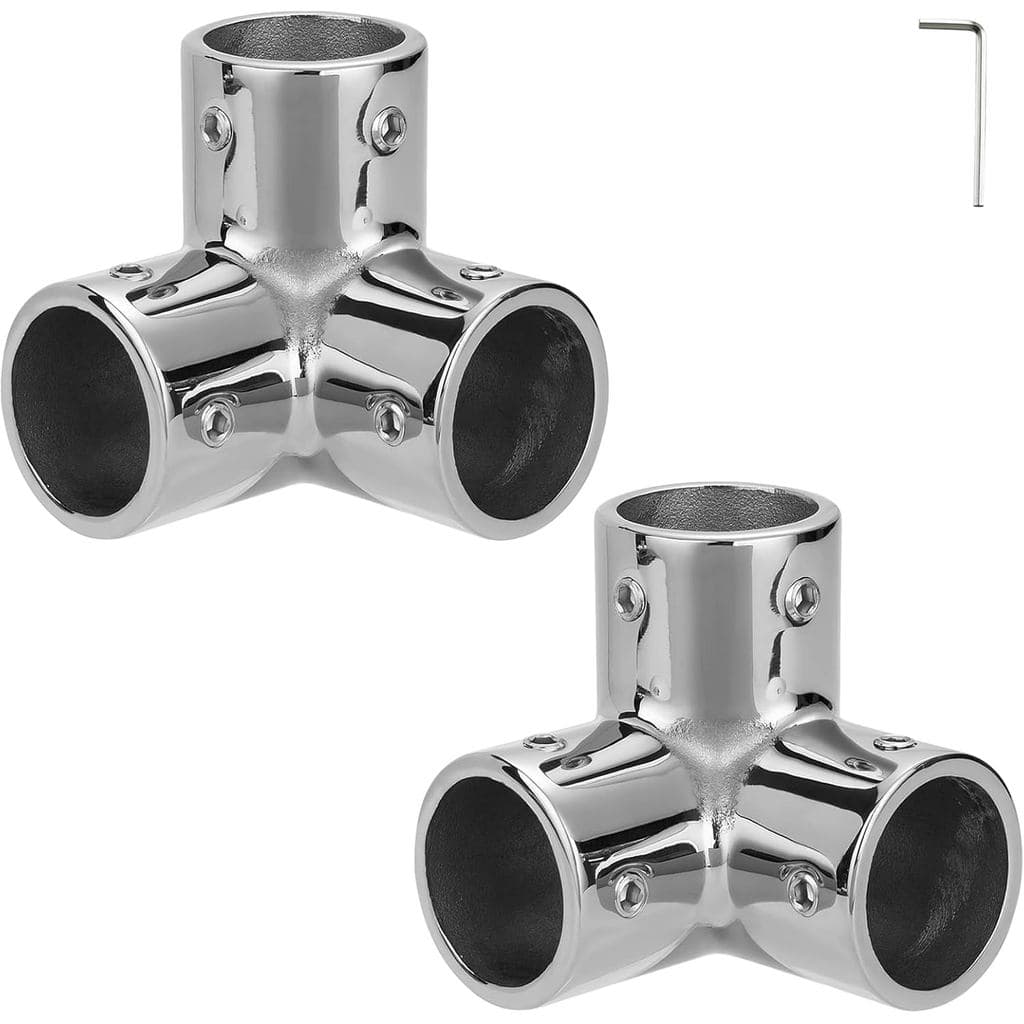Boat Handrail Fitting 3 Way Corner Connector for 1" Round Tubing, 316 Stainless Steel 3 Way Elbow Connector, Mirror Poli