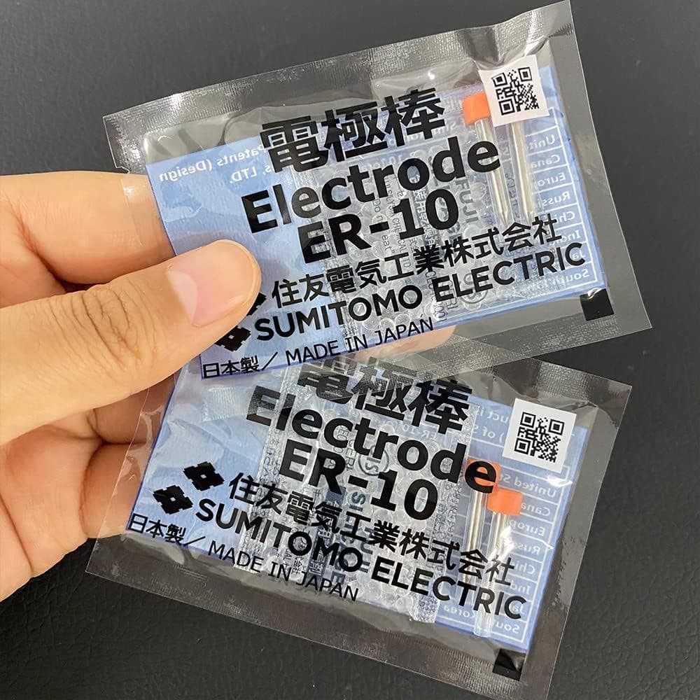 2 Pares de Eletrodos ER-10 para Máquinas de Fusão de Fibra Óptica Sumitomo T-39, Type-66, T-81C, 82C, Z1C, 71C, TYPE-81,