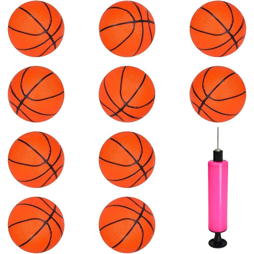 Mini Bolas de Basquete Infláveis 10 peças 4 Polegadas Brinquedo de Basquete de Borracha com Inflador Mini Basquete Bounc