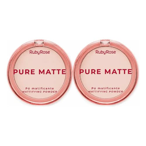 Kit 2 Unidades Pó Compacto Matificante Pure Matte Ruby Rose® Pó Pure Matte