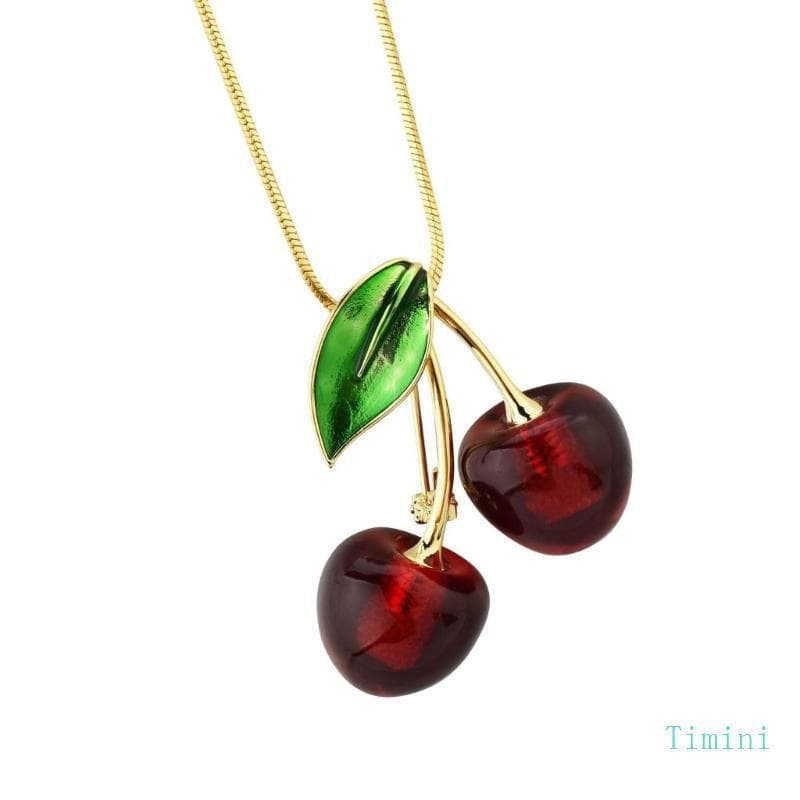 timini Elegante Pingente Cereja Colares Uso Perfeito Para Casual E Festa Delicado Artesanato Corrente Nec