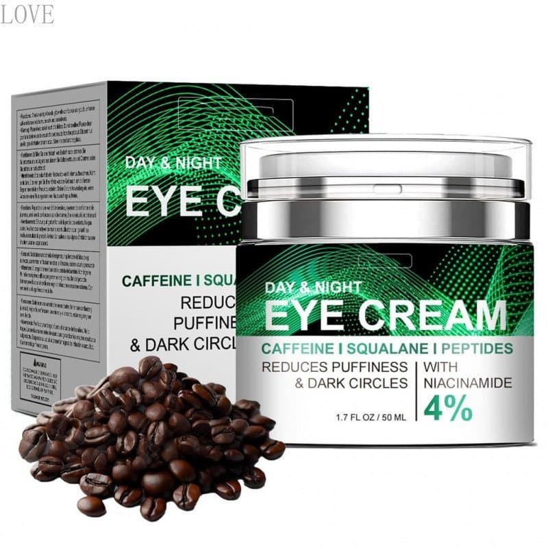 Creme para os olhos contendo cafeína e peptídeos de colágeno, adequado para olheiras e inchaço nos olhos, anti-envelheci