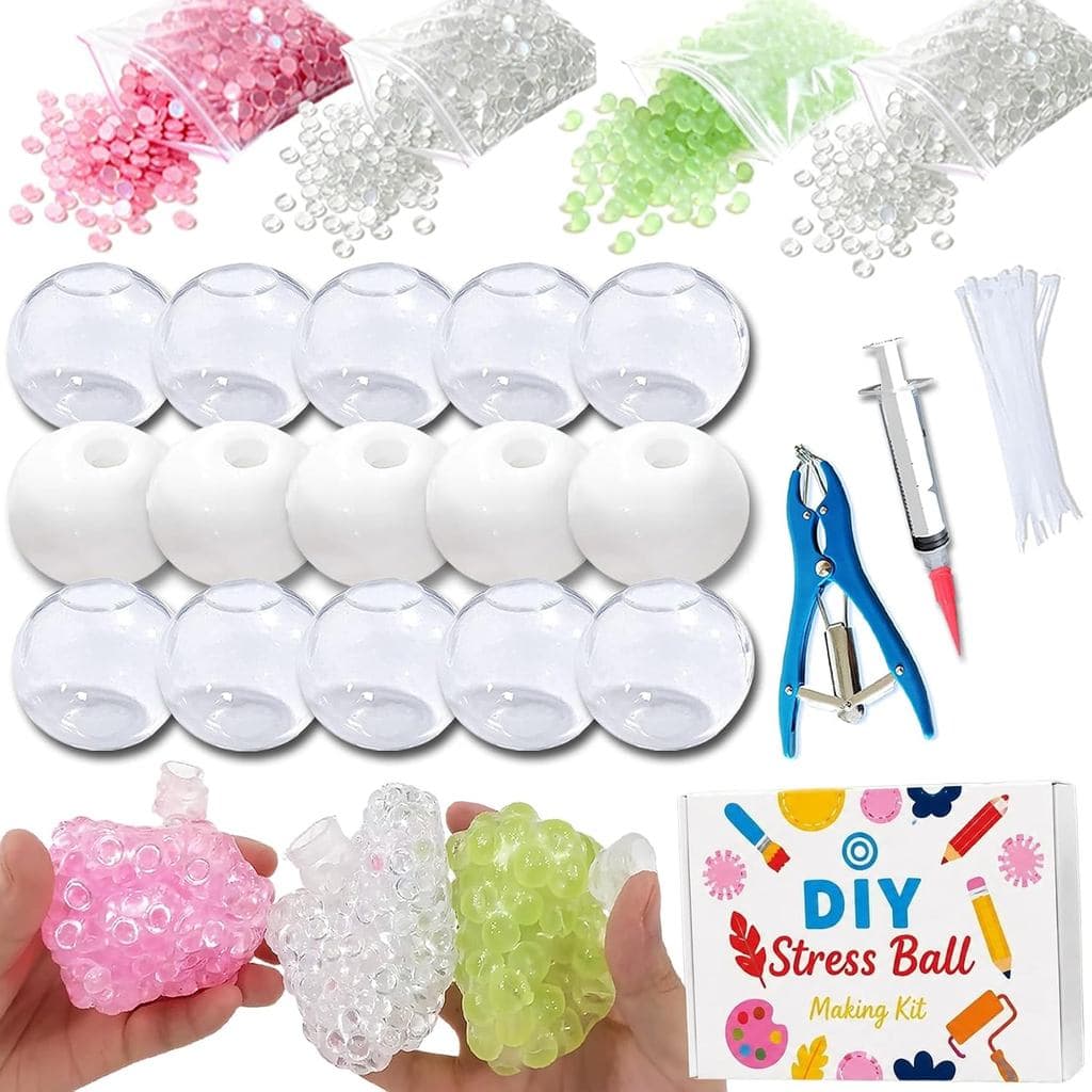 Kit DIY para Fazer Bolas Anti-estresse, Kit para Fazer Squishies com 15 Revestimentos de Bolas TPR, 14,2 oz de Enchiment