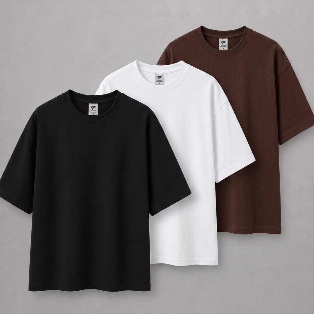 Kit Conjunto 3 Camisetas Lisas Camisa Confortável Streetwear Camiseta Over Estilo Oversized