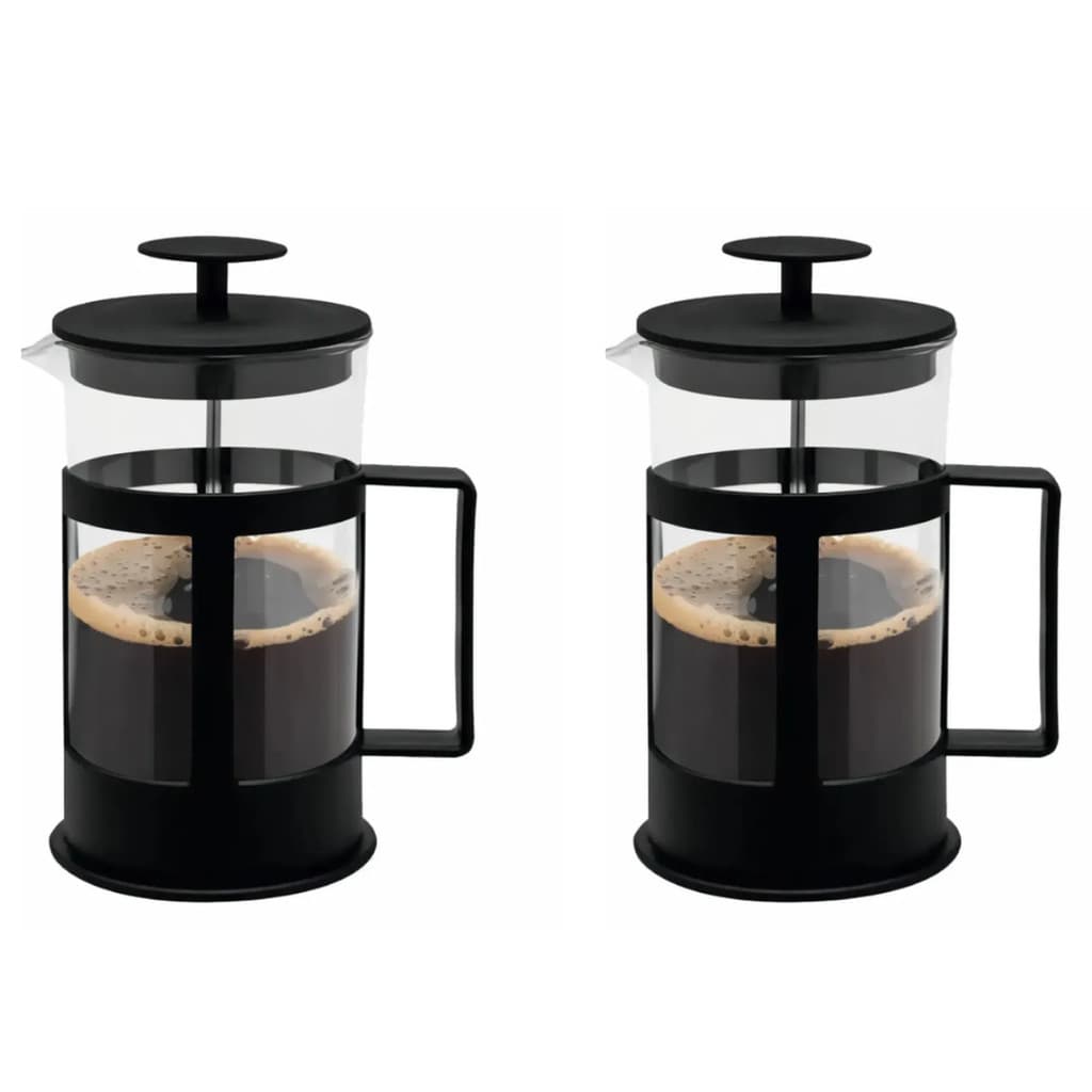 Kit 2 Cafeteira Prensa Francesa Café Expresso Chá Leite Cremoso Grande Pequena 600ML e 350ML