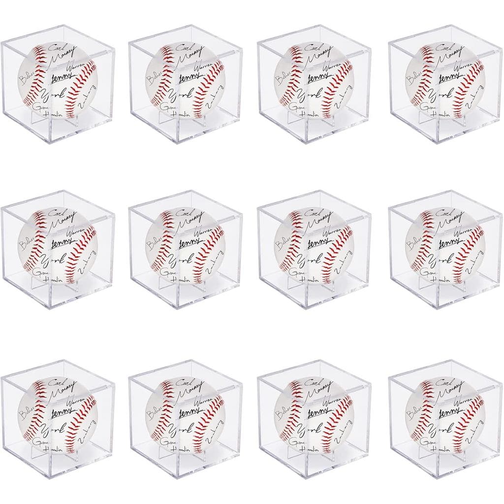 Pacote com 12 Caixas de Exibição para Bolas de Beisebol em Acrílico - Suporte de Acrílico com Proteção UV para Bolas de