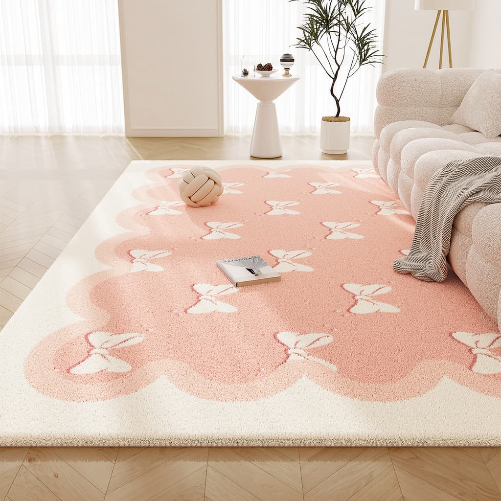 [Novo produto] Tapete Sala de estar Rosa Doméstico Espessado Resfriamento Imitação Cashmere Tapete Dopamina Tapete Decor