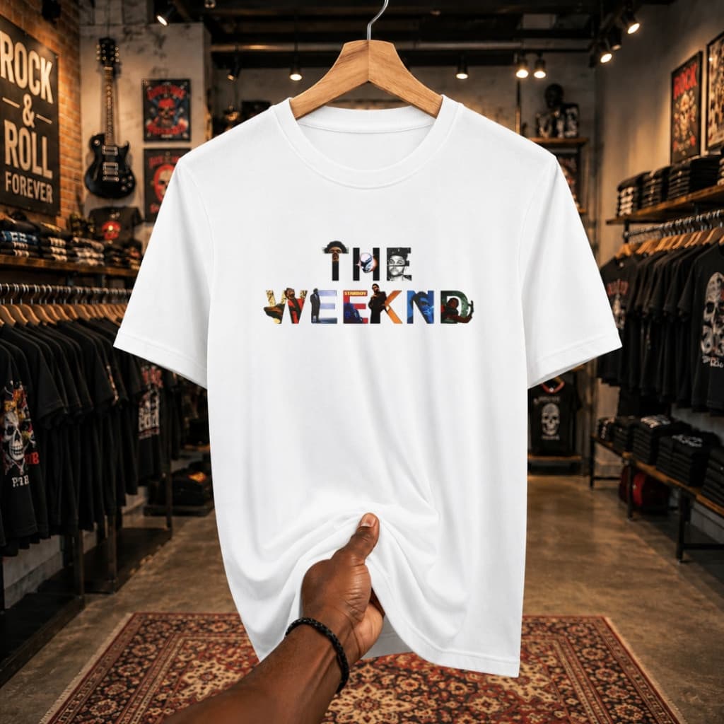 Camiseta Streetwear Básica 100% Algodão Premium 30.1 Camisa Banda The Weeknd Rock In Rio