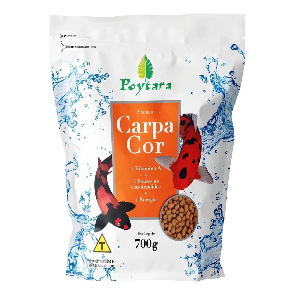 Ração Poytara Carpa Cor 700g Realça Coloração Carpas Kinguio