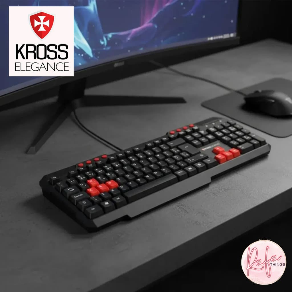 Teclado Multimídia Gamer USB ABNT2 Kross Elegance KE-K103 Padrão Brasileiro Plug and Play