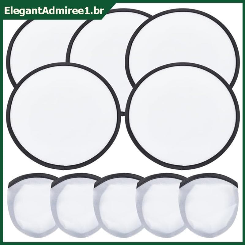 ELEGA Ventilador Dobrável Simples Desempenho Circular Portátil Mão Redonda Mulher Em Branco