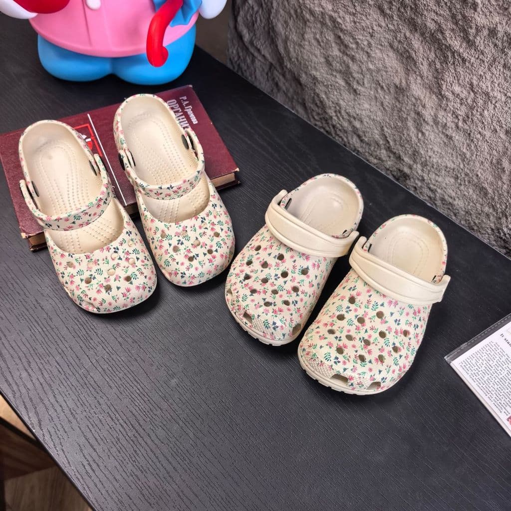 Meninas Floral buraco sapatos crianças sandálias chinelos pai-filho estilo Ballet verão respirável Anti-deslizamento cas