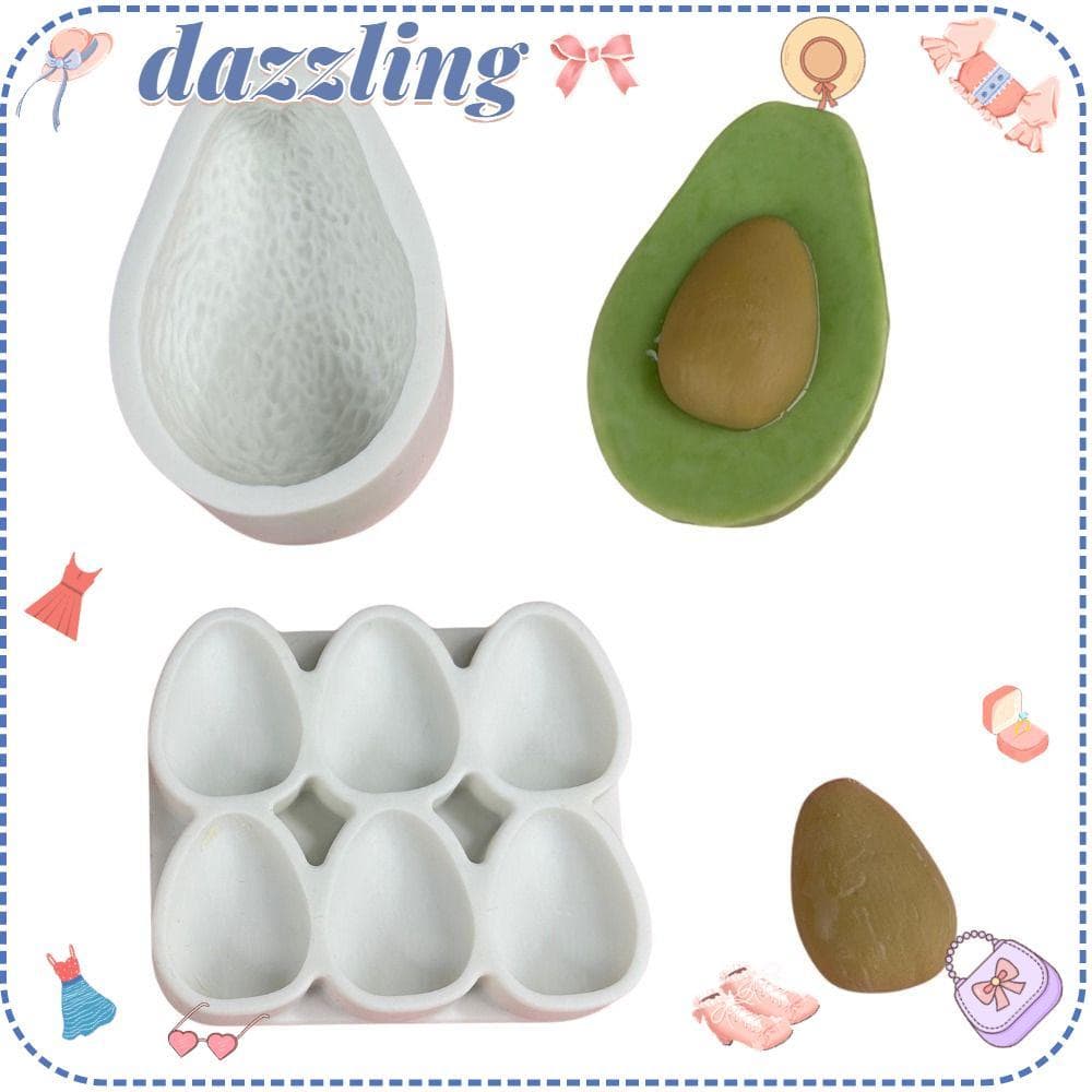 Molde De Bolo De Mousse De Abacate Deslumbrante , Sobremesa Em Forma De Fruta De Silicone De Qualidade Alimentar Simulad
