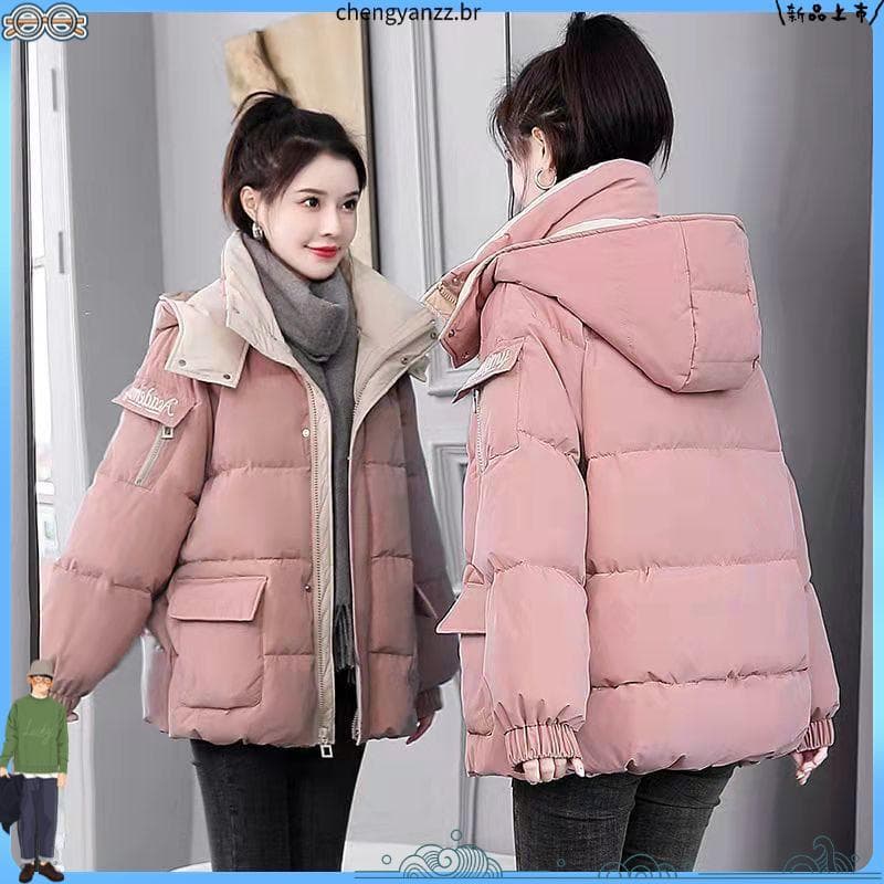 Jaqueta acolchoada feminina roupas de inverno 2022 novo estilo estilo coreano ins jaqueta acolchoada curta acolchoada ja
