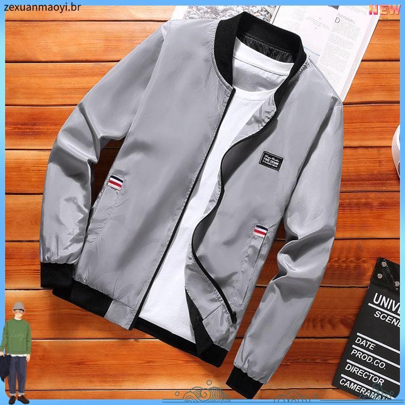 Primavera outono jaqueta masculina forro de lã grosso gola alta Plus Size superior gordura uniforme de beisebol masculin