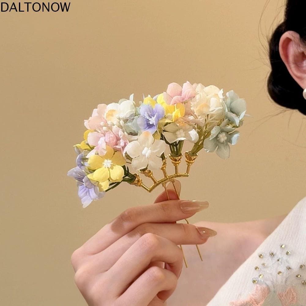Bastão De Cabelo Flor DALTONOW , Clipe Lateral De Fada Colorido , Grampo Boêmio Simulação Garfo Tailandês
