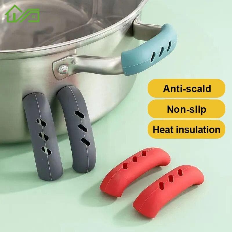 1pc/2pcs Suporte de Panela de Silicone em Ferro Fundido Quente Manga de Panela