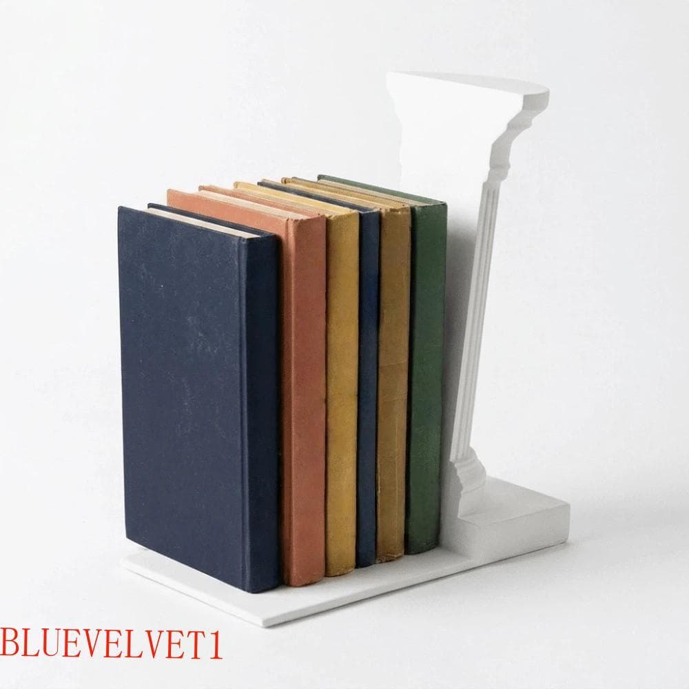 BLUEVELVET1 1 Par De Suporte Para Livros Estilo Arquitetura , Extremidade De Livro De Coluna Romana Artística Em Forma D