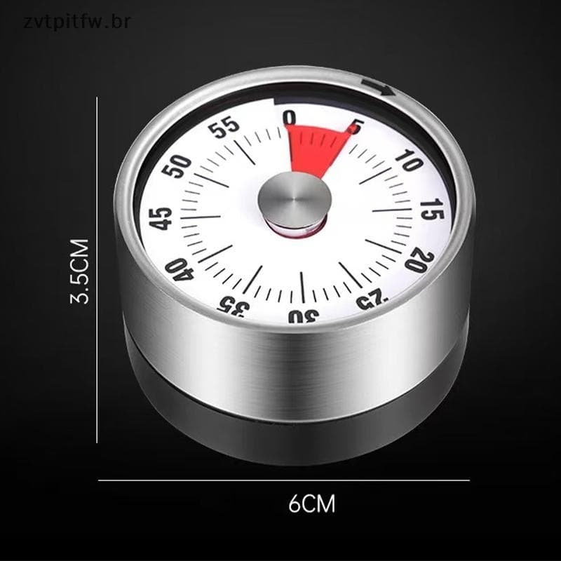 ZVT Temporizador De Cozinha Mecânico Magnético De 60 Minutos , Alarme De Contagem Regressiva Redondo Para Cozinhar BR