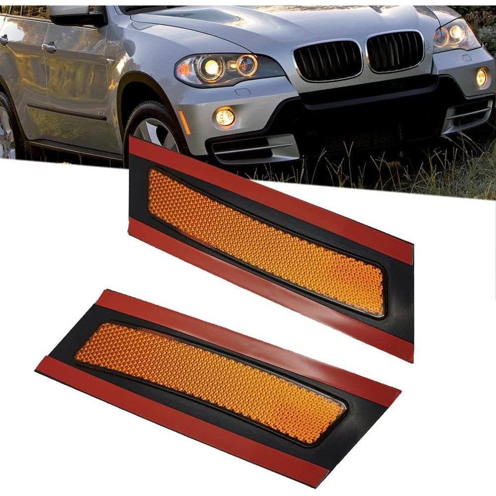 Compatível com BMW E70 X5 Pre-LCI 2007 2008 2009 2010, Luzes de Sinalização Lateral do Para-choque Dianteiro com Refleto