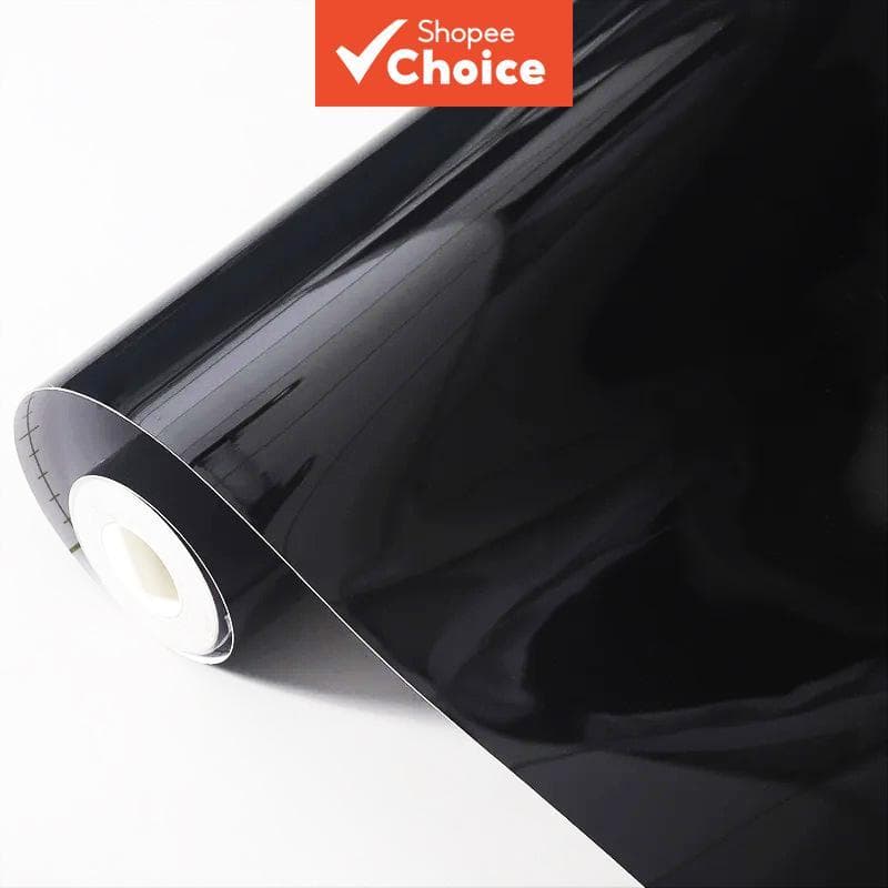 Filme de Vinil PVC Preto Brilhante Clássico de Alta Qualidade em Rolo com Liberação de Ar Autoadesivo para Envelopamento