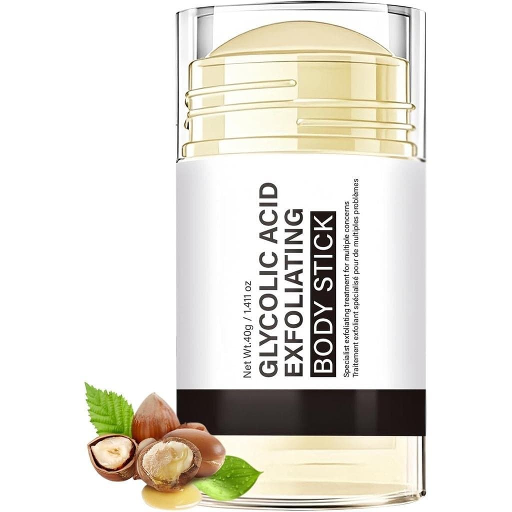 Bastão de Ácido Glicólico e Esfoliante Corporal - Esfoliante Corporal com Manteiga de Karité, Suaviza a Pele Áspera, Red