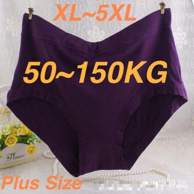 (50KG ~ 150KG)/PLUS TAMANHO/10 Cores Respirável Fibra De Bambu E Cintura Alta Roupa Interior das Mulheres/ZFW6