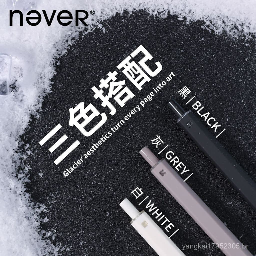 Caneta Gel Retrátil Simples neverLeHuo Pen Light Ink Glacier para Resolução de Problemas, Alta Estética, Secagem Rápida,
