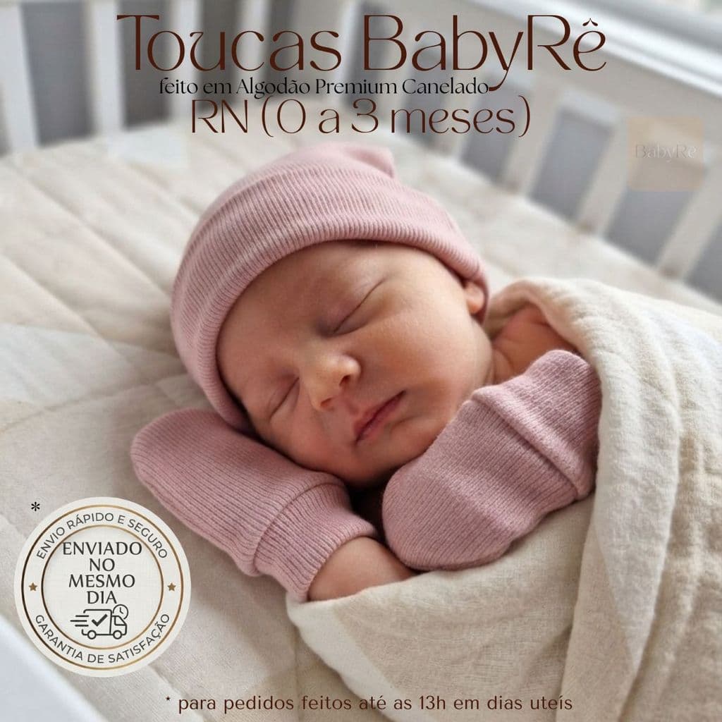 Kits 6|8|10|12 Touca de Bebê RN Toucas Pares Luvas Recém Nascido Enxoval Maternidade Algodão Premium