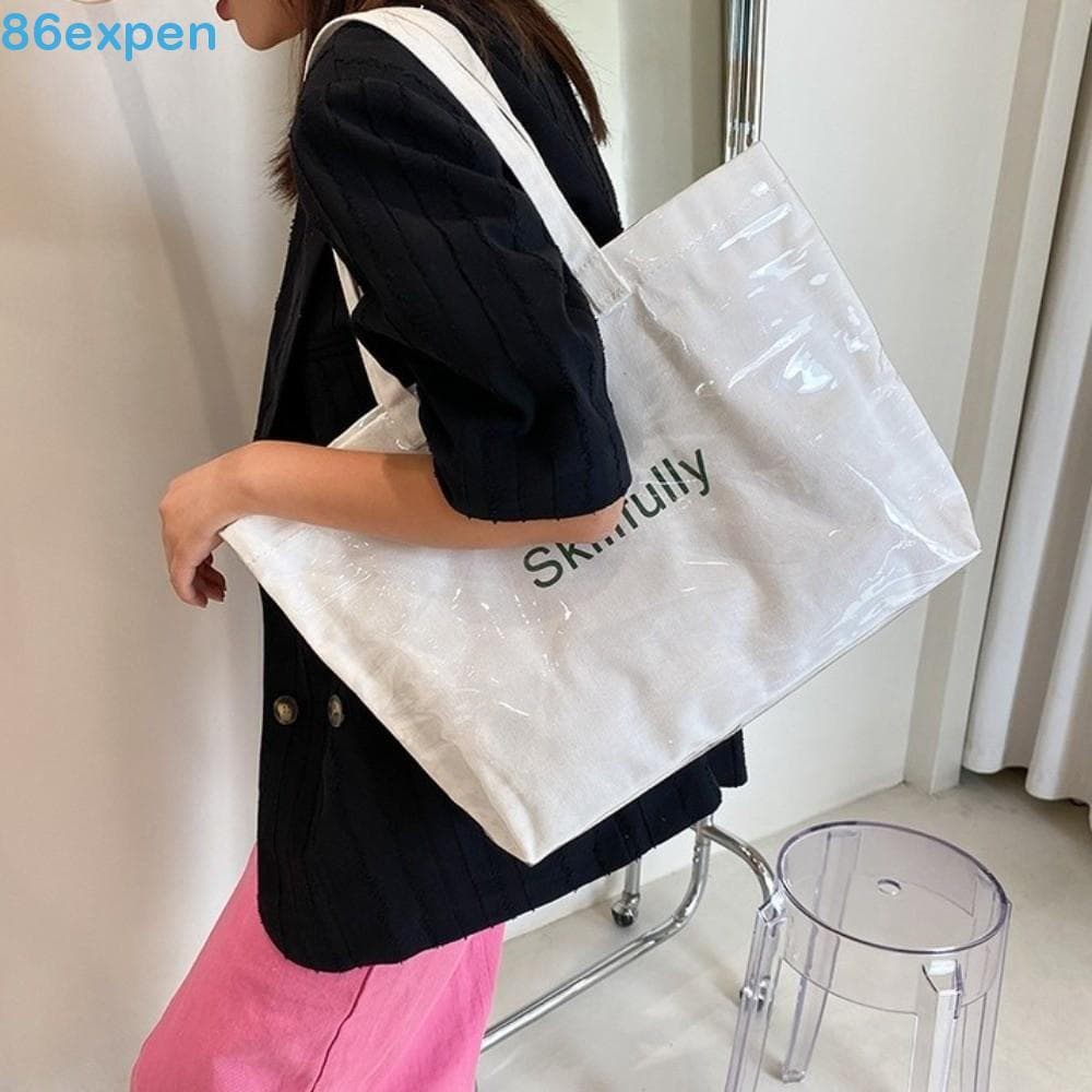 EXPEN1 Sacola De PVC , Armazenamento Bolsa De Gelatina Transparente , Bolsas Com Estampas De Letras De Grande Capacidade