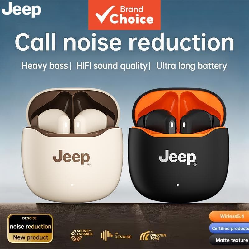 Fones de ouvido sem fio Jeep EW138 TWS, drivers de 13 mm, som HiFi, standby prolongado, fone intra-auricular confortável