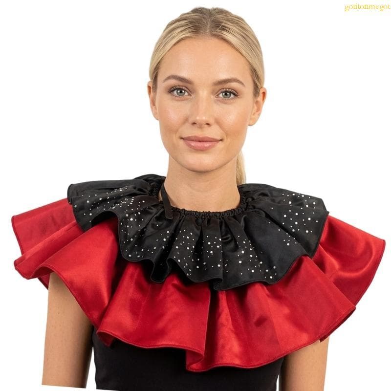 gotitonmegot Elegante Destacável Cetim Colar Malha Respirável Forro Luxuoso