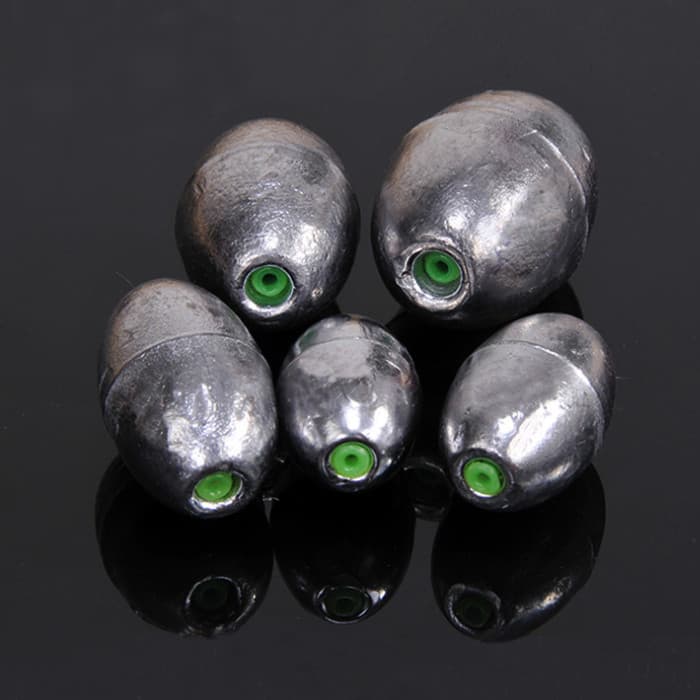 Chumbada de chumbo em forma de azeitona, vara de mar, suprimentos de equipamento de pesca, acessórios de pesca, pesca ma